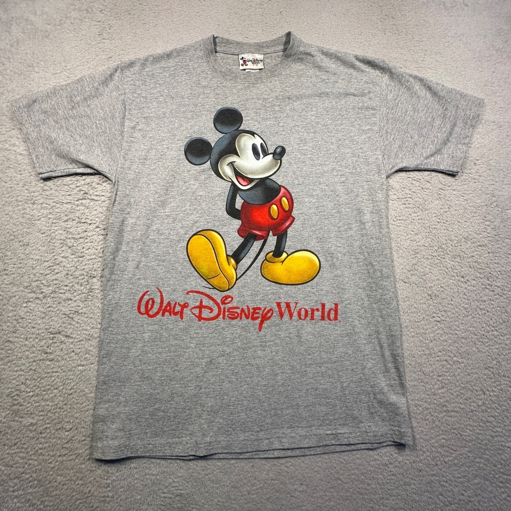 Walt Disney World T-Shirt Unisex Small Gray Mickey Mouse Graphic Vintage USA